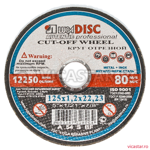 LUGADISC AUT125X1,2X22,2 metal+inox