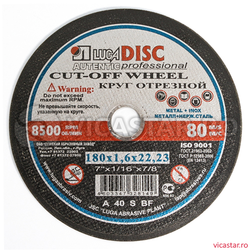 LUGADISC AUT180X1,6X22,2 metal+inox