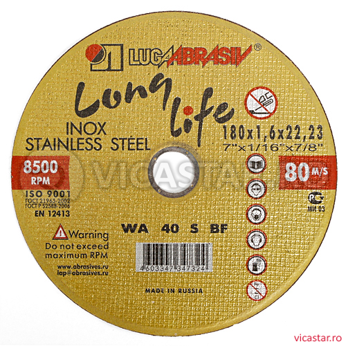 LUGADISC AUT180X1,6X22,2 inox