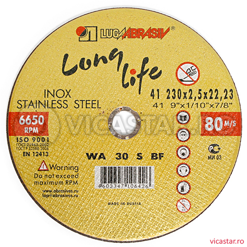LUGADISC AUT230X2,5X22,2 inox